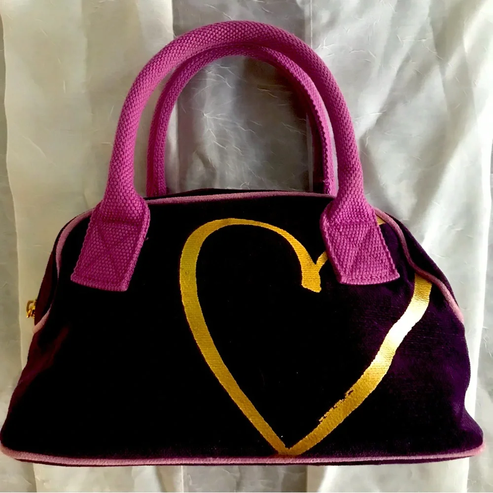 Victoria's Secret Purple and Gold Heart Bag-Vintage‎